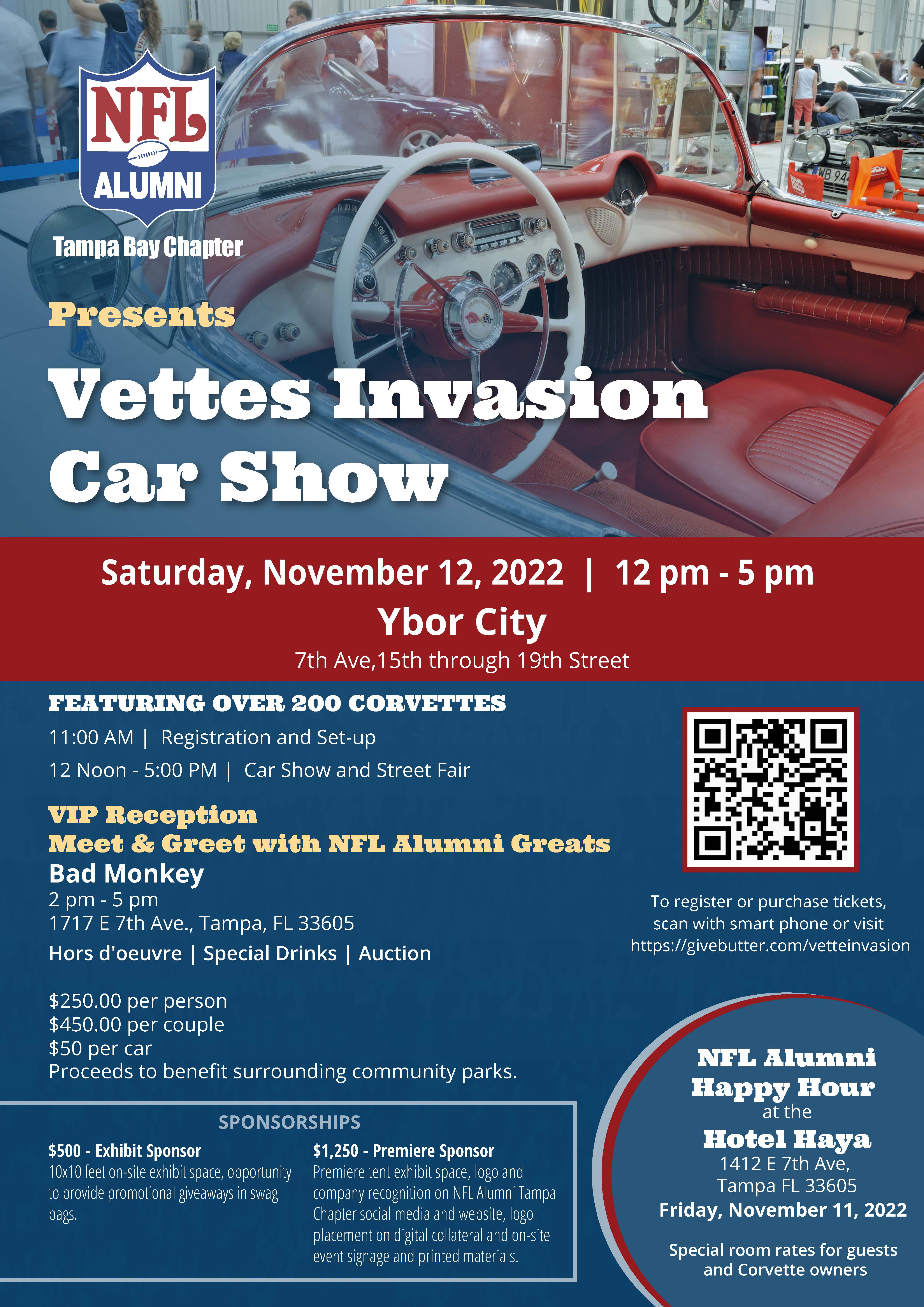 Vette Invasion Car Show Postcard RV6